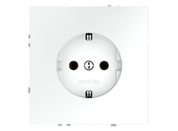 Розетка встраиваемая VOLTUM S70 с заземлением 16А, (белый матовый)