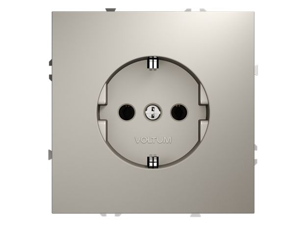 Розетка встраиваемая VOLTUM S70 с заземлением 16А, (кашемир)