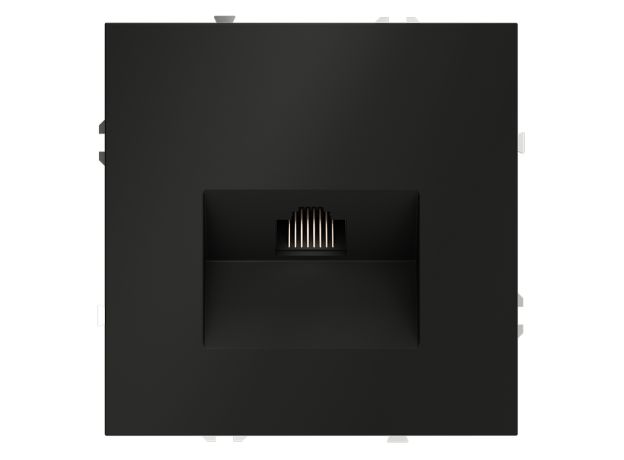 Розетка компьютерная встраиваемая VOLTUM S70 RJ45 кат.6, (черный матовый)