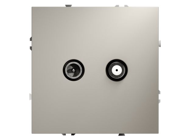 Розетка телевизионная встраиваемая VOLTUM S70 оконечная TV+SAT, (кашемир)