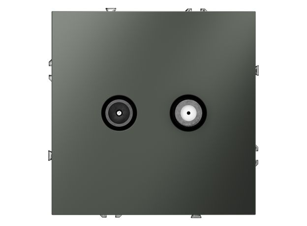 Розетка телевизионная встраиваемая VOLTUM S70 оконечная TV+SAT, (титан)
