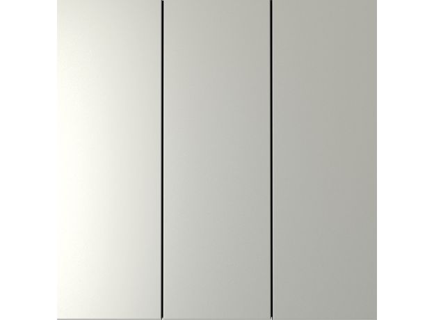 Выключатель встраиваемый VOLTUM S70 трехклавишный 10А, (сталь)