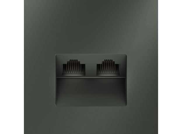 Розетка компьютерная встраиваемая VOLTUM S70 двойная RJ45+RJ45 кат.6, (титан)