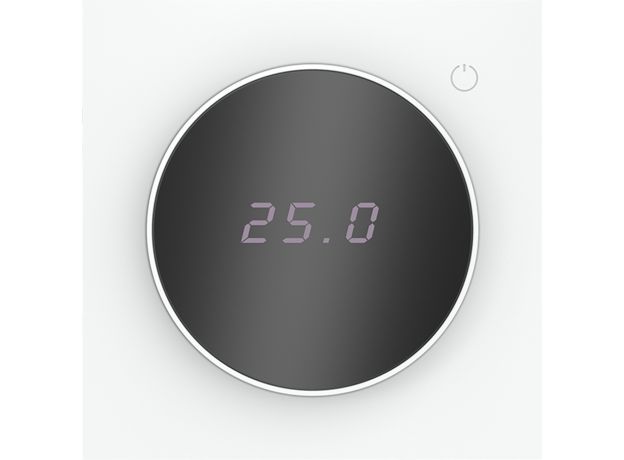 Терморегулятор электронный VOLTUM S70 с индикацией и датчиком, для теплого пола, (белый матовый)