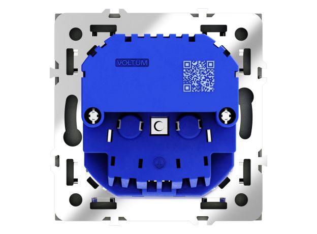 Розетка встраиваемая VOLTUM S70 с заземлением и защитными шторками, 16А, с USB, A+A, (черный матовый