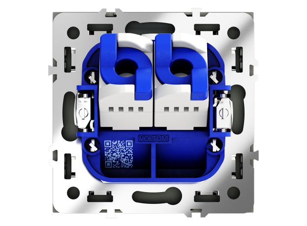 Розетка компьютерная встраиваемая VOLTUM S70 двойная RJ45+RJ45 кат.6, (титан)