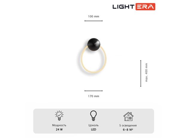 Настенные светильники Lightera LE103W-43BA STEEL Tura