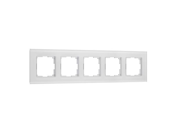W0053101/ Рамка на 5 постов Senso (белый, стекло soft-touch) W0053101