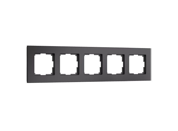 W0053108/ Рамка на 5 постов Senso (черный, стекло soft-touch) W0053108