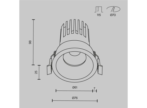 Точечные светильники Maytoni DL117-15W-2.7K-B Dip