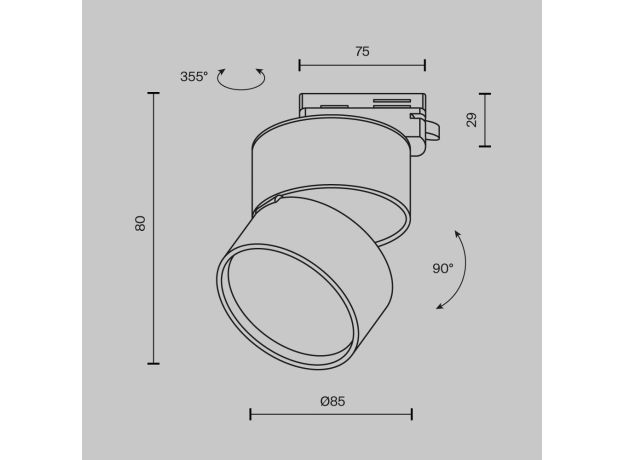 Трековое освещение Maytoni TR007-1-12W3K-W-1 Onda