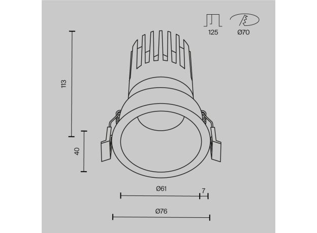 Точечные светильники Maytoni DL118-15W-4K-B Dip