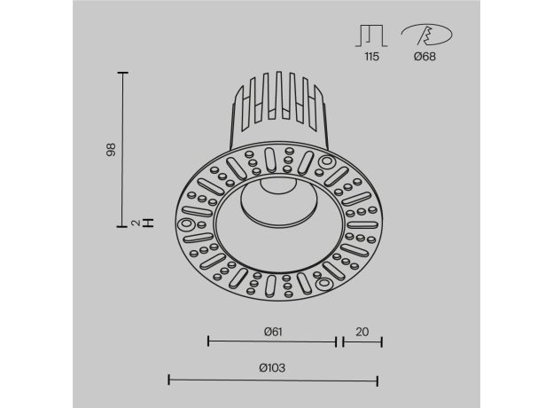 Точечные светильники Maytoni DL121-15W-2.7K-TRS-B Dip