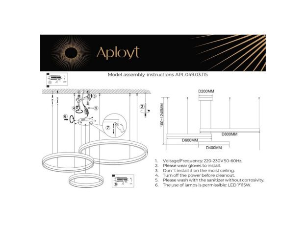Люстры Aployt APL.049.03.115 Armel
