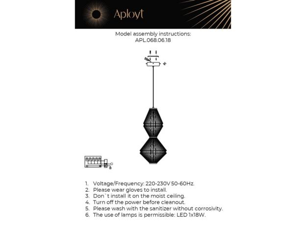 Подвесные светильники Aployt APL.068.06.18 Dzhakket