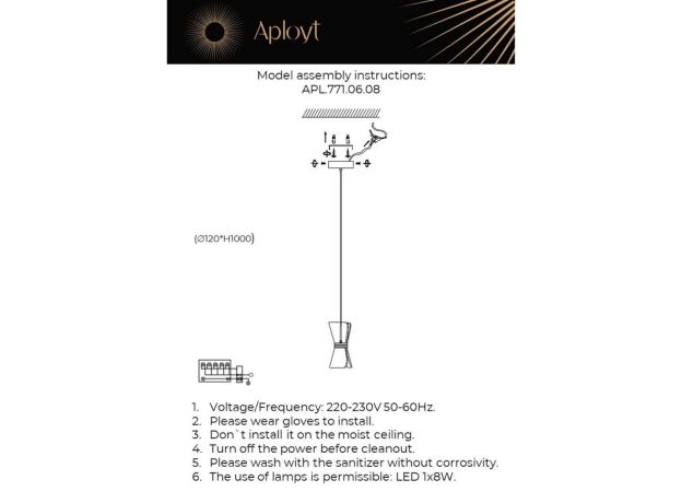 Подвесные светильники Aployt APL.771.06.08 Charlayn