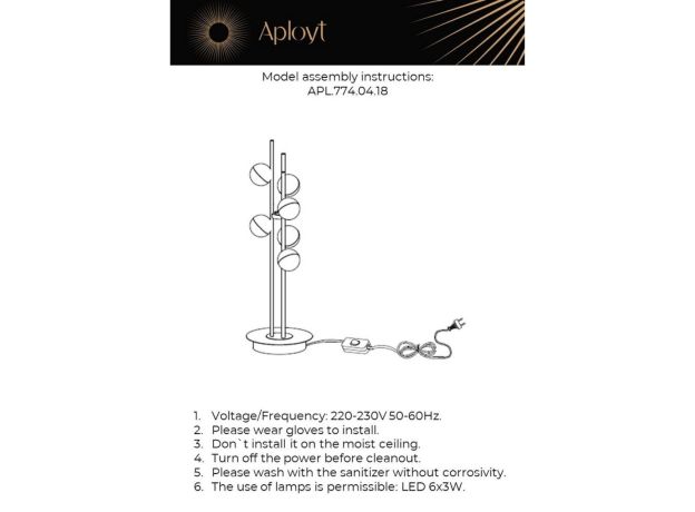 Настольные лампы Aployt APL.774.04.18 Delfin