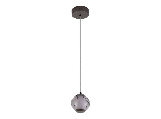 SL6520.403.01 Светильник подвесной ST-Luce черный жемчуг/прозрачно-дымчатый LED 1*5W 4000K HELMI