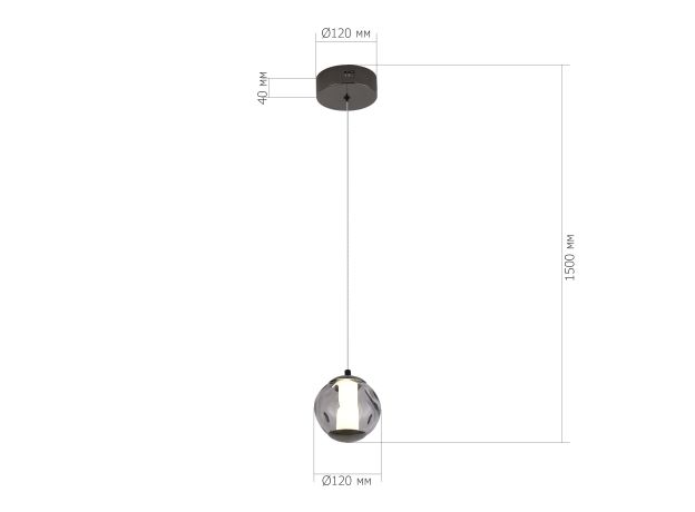 SL6520.403.01 Светильник подвесной ST-Luce черный жемчуг/прозрачно-дымчатый LED 1*5W 4000K HELMI