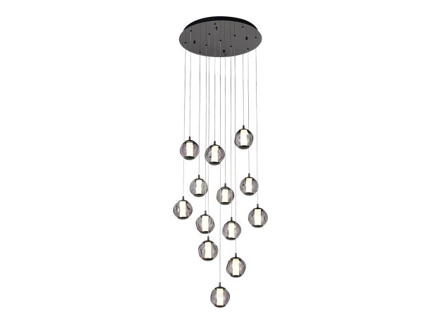 SL6520.403.13 Светильник подвесной ST-Luce черный жемчуг/прозрачно-дымчатый LED 1*65W 4000K HELMI