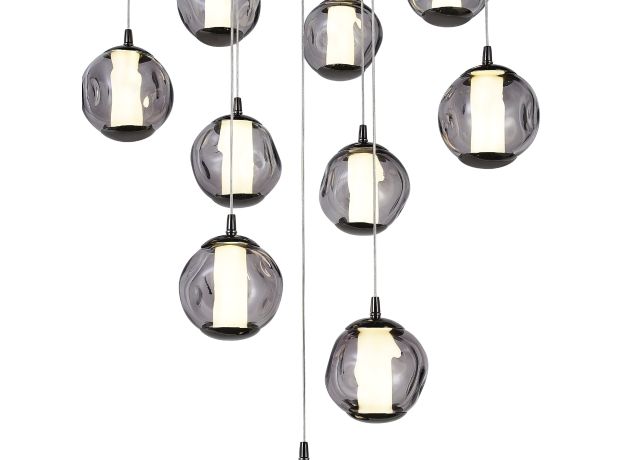 SL6520.403.13 Светильник подвесной ST-Luce черный жемчуг/прозрачно-дымчатый LED 1*65W 4000K HELMI