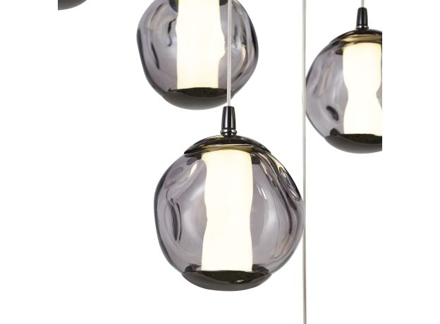 SL6520.403.13 Светильник подвесной ST-Luce черный жемчуг/прозрачно-дымчатый LED 1*65W 4000K HELMI