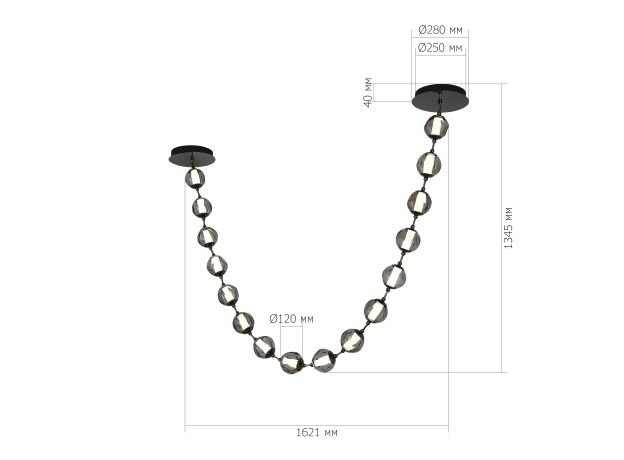 SL6520.403.16 Светильник подвесной ST-Luce черный жемчуг/прозрачно-дымчатый LED 1*80W 4000K HELMI
