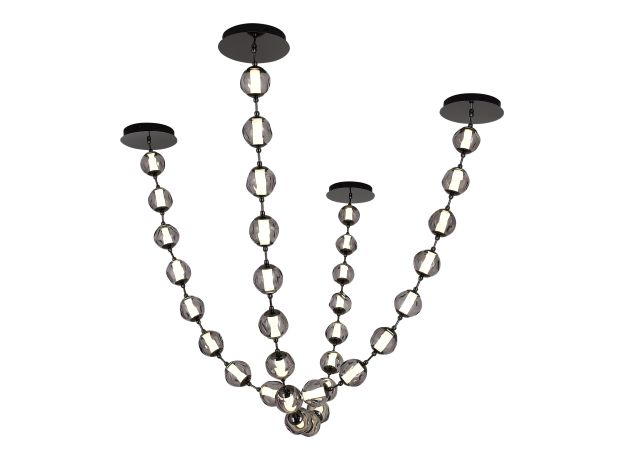 SL6520.403.18 Светильник подвесной ST-Luce черный жемчуг/прозрачно-дымчатый LED 1*90W 4000K HELMI