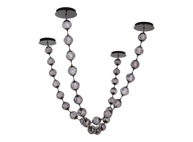 SL6520.403.18 Светильник подвесной ST-Luce черный жемчуг/прозрачно-дымчатый LED 1*90W 4000K HELMI
