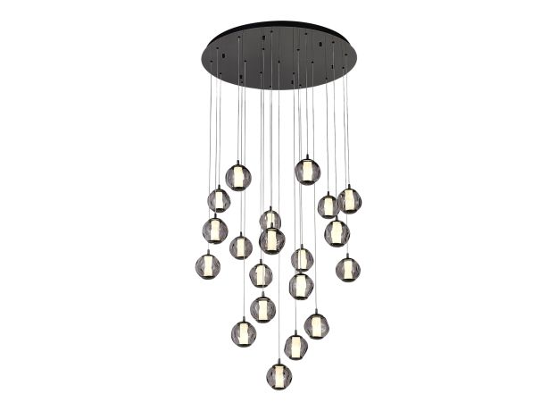 SL6520.403.20 Светильник подвесной ST-Luce черный жемчуг/прозрачно-дымчатый LED 1*100W 4000K HELMI