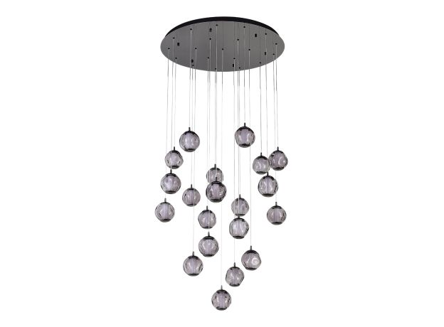 SL6520.403.20 Светильник подвесной ST-Luce черный жемчуг/прозрачно-дымчатый LED 1*100W 4000K HELMI