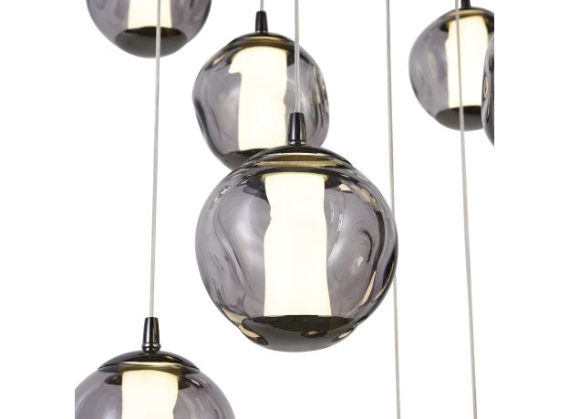 SL6520.403.20 Светильник подвесной ST-Luce черный жемчуг/прозрачно-дымчатый LED 1*100W 4000K HELMI