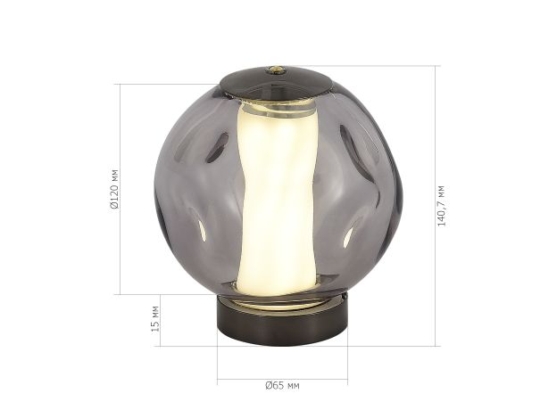SL6520.404.01 Прикроватная лампа ST-Luce черный жемчуг/прозрачно-дымчатый LED 1*5W 4000K HELMI