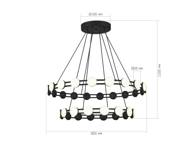 SL6610.403.36 Светильник подвесной ST-Luce черный/белый LED 1*70W 4000K MONRO