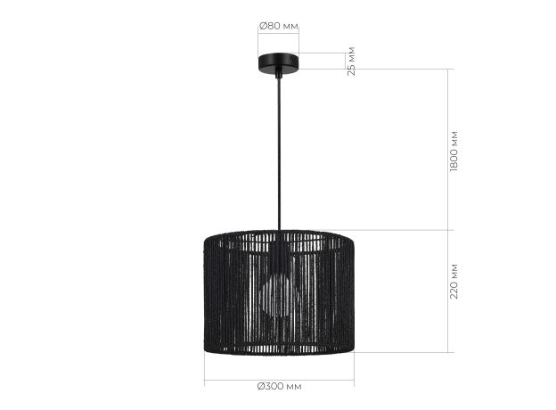 SLE6024-403-01 Светильник подвесной черный/черный E27 1*40W ETTAN