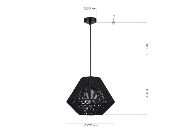 SLE6025-403-01 Светильник подвесной черный/черный E27 1*40W ETTAN
