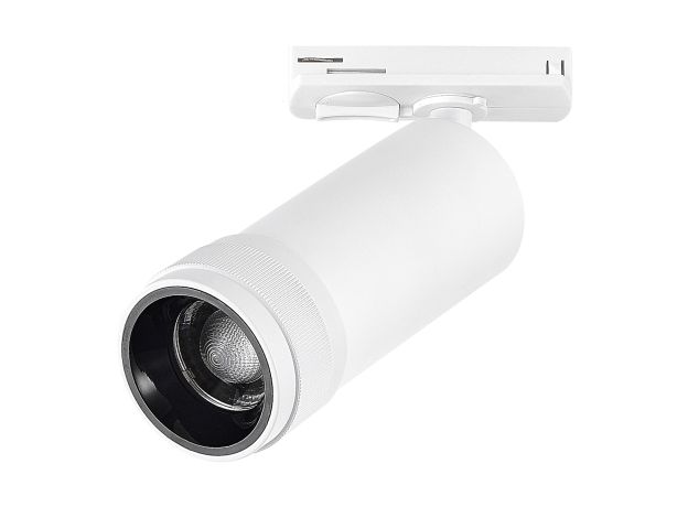 ST385.536.10 Св-к трек. Zoom Белый LED 1*10W 3000K 900Lm Ra 10-55° IP20 D55xH125 220V Однофазная трековая система