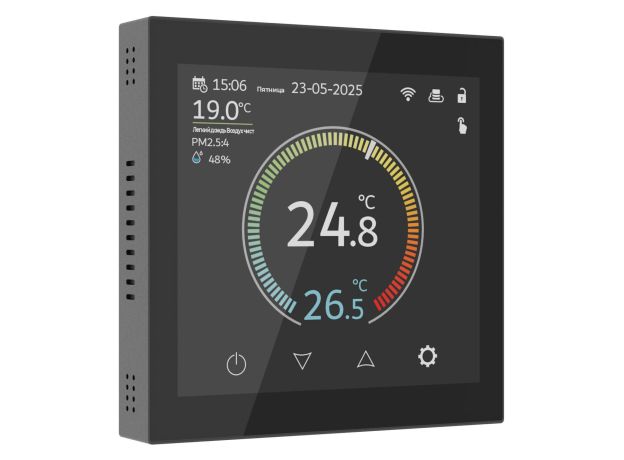 Умный сенсорный терморегулятор с LCD дисплеем (черный) W1851108