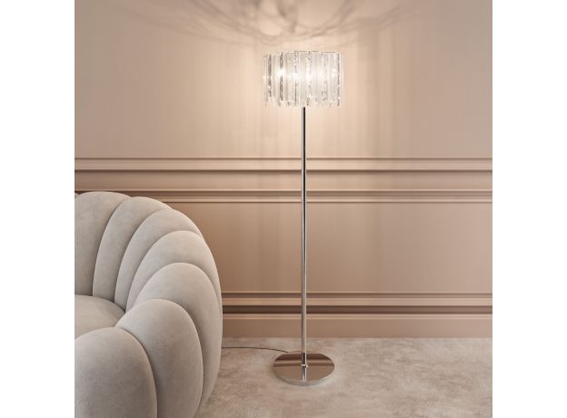Напольный светильник с хрусталем 109011 хром