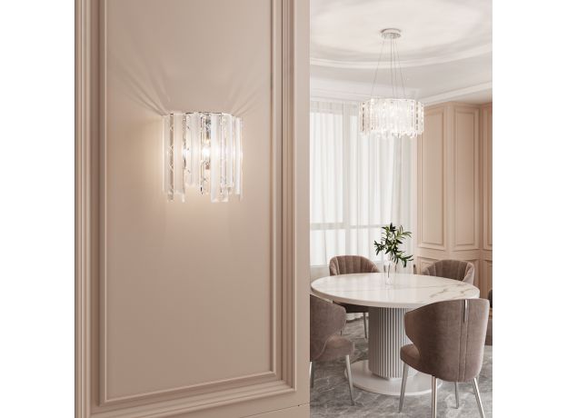 Настенный светильник с хрусталем 101011 хром