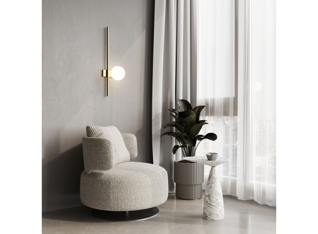 Настенный светильник с матовым плафоном 503052 латунь