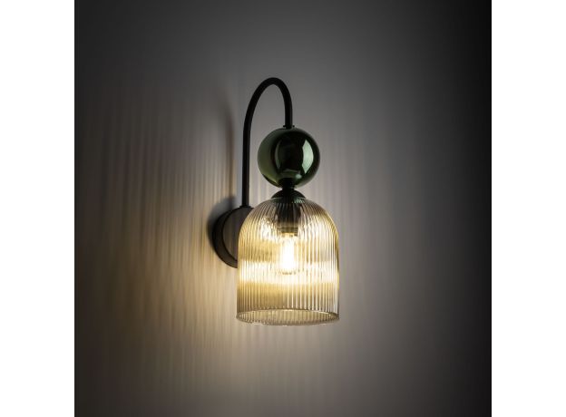 Настенный светильник со стеклянным плафоном 11143 Sophia Green Cognac