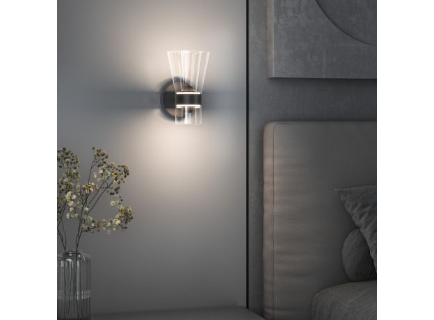 Настенный светодиодный светильник со стеклянным плафоном 201053 LED черный