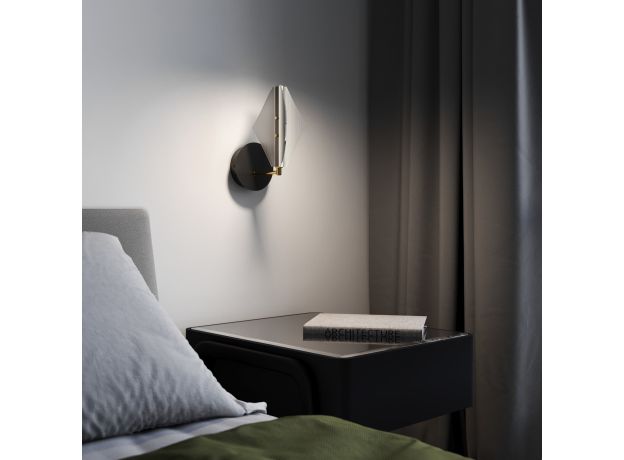 Настенный светодиодный светильник со стеклянным плафоном 303054 LED латунь