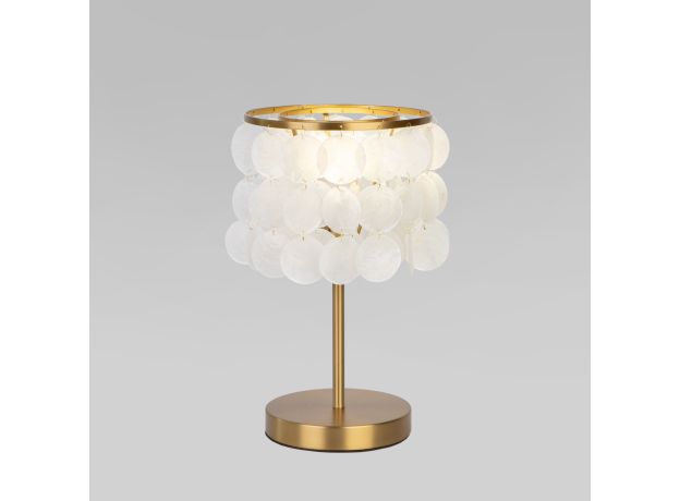 Настольный светильник с перламутром 208101 латунь/перламутр