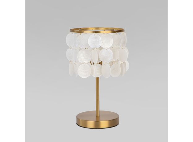 Настольный светильник с перламутром 208101 латунь/перламутр
