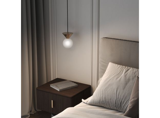 Подвесной светильник с фактурным плафоном 302004 латунь