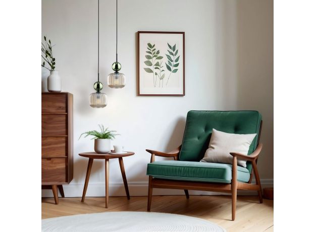 Подвесной светильник со стеклянным плафоном 11144 Sophia Green Cognac