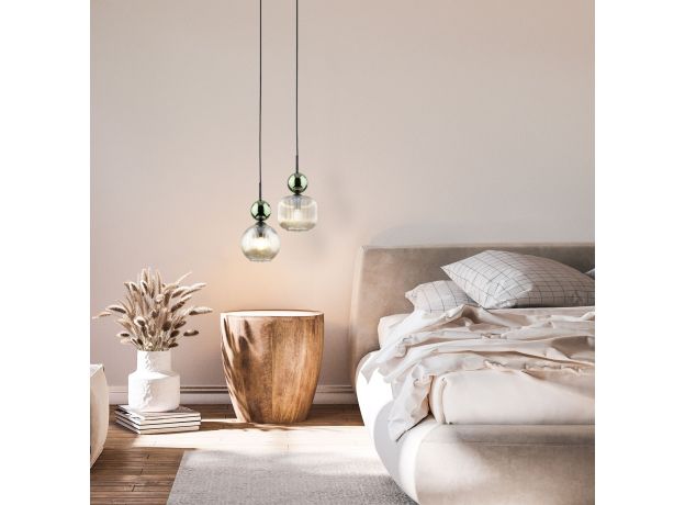 Подвесной светильник со стеклянным плафоном 11145 Sophia Green Cognac