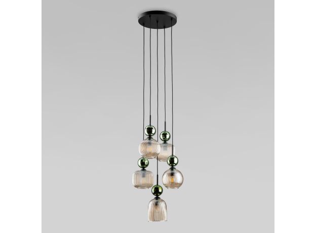 Подвесной светильник со стеклянными плафонами 11149 Sophia Green Cognac